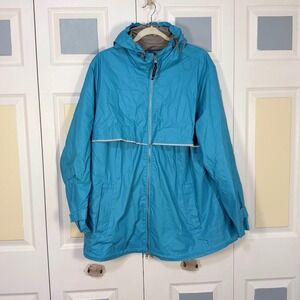 Charles River Apparel Aqua
Blue Reflective Rain Jacket Womens 2XL Hooded